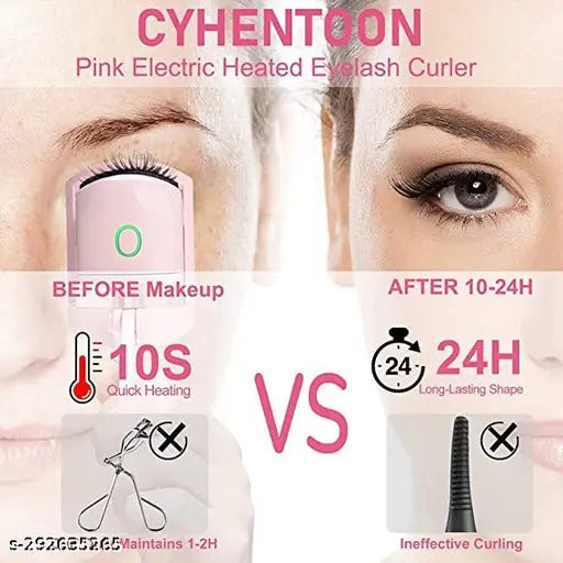 Heated Eyelash Curler, Eyelash Curlers, Rechargeable Electric Eyelash Curler, Long-Lasting Heated Lash Curler for Natural Lashes, Handheld Eyelash Heated Curler (multi color-color may vary)